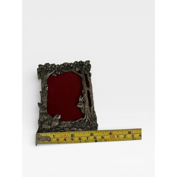 Vintage Crossbow 1989 Pewter Woodland Rabbit Picture Frame Forest Scene - Picture 9 of 11